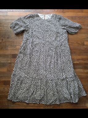 H&M Black and White Polka Dot Midi Dress